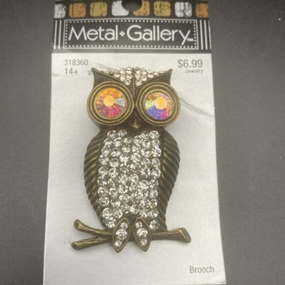 Metal Gallery Jewelry Craft Lot of 7 Pcs NOS 2007 Owl Brooch Bracelets Necklaces - Picture 2 of 16